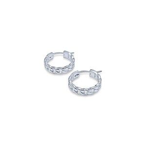 .925 Sterling Silver Curb Chain Huggies